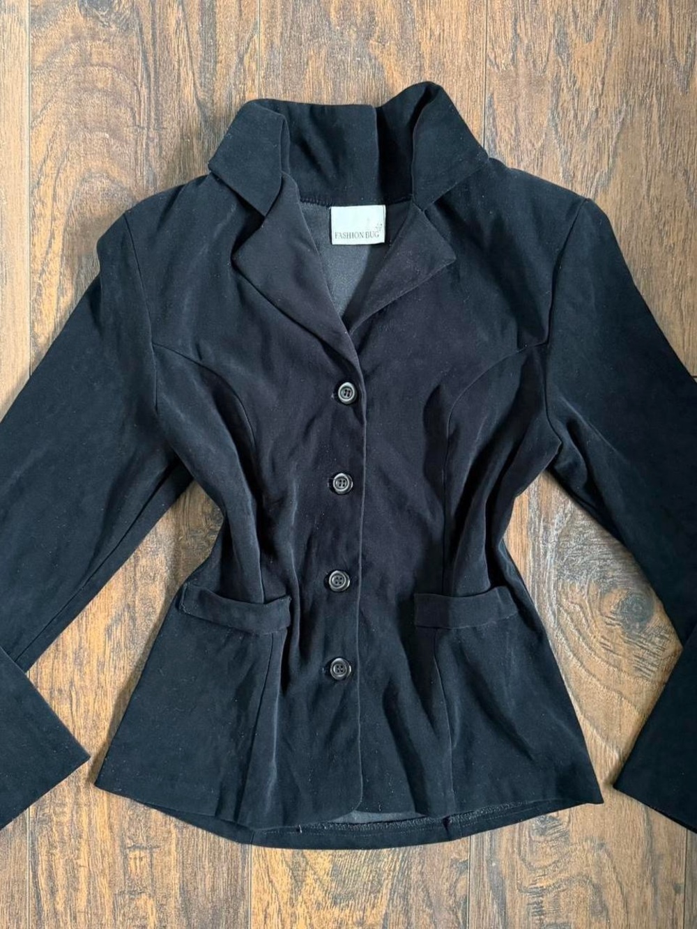 Fashion Bug Black Fitted Button-Up Blazer
